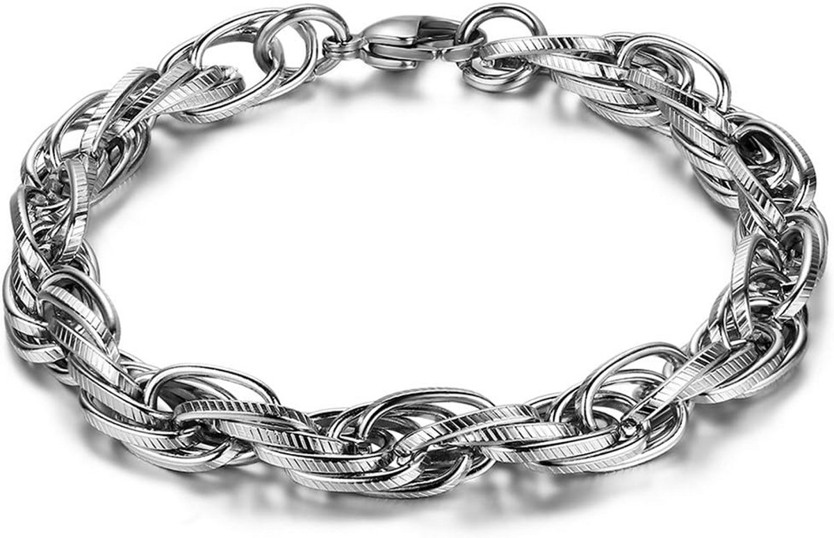 Herenarmband Cubaanse schakel robuust roestvrij staal | Stoere mannensieraden