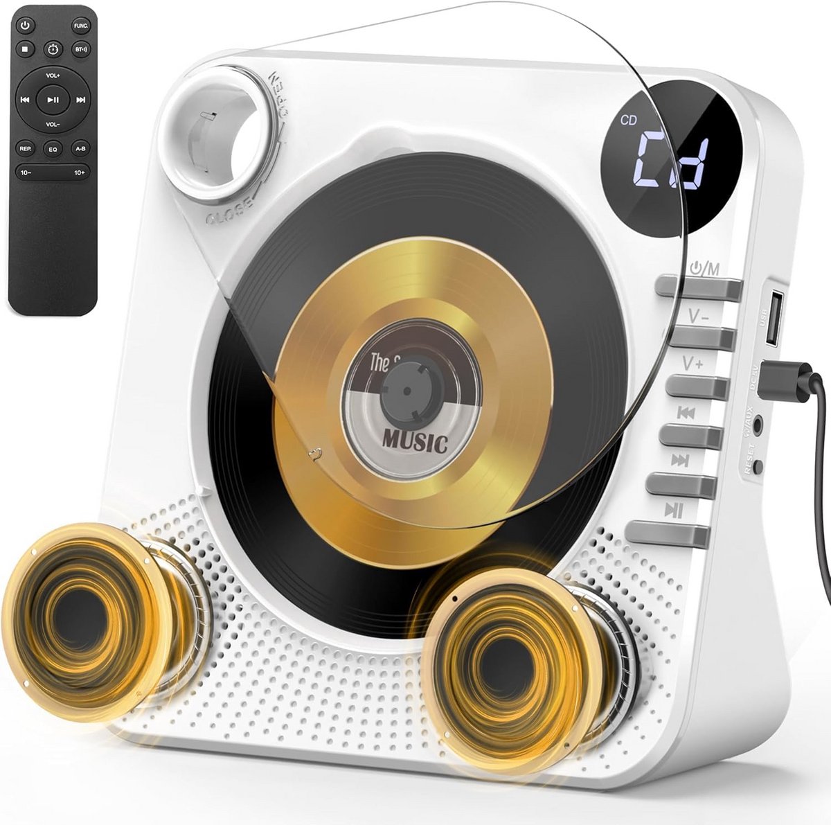 Draagbare CD-speler met Bluetooth en Hifi-luidsprekers voor Thuis