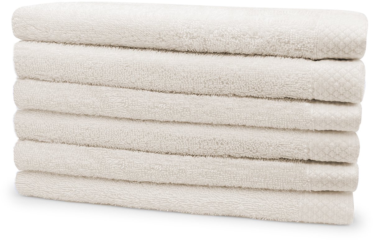 Eleganzzz Handdoeken Set - Set van 6 - Badhanddoeken 70x140cm - Badlakens - Handdoek - 420 gr/m2 - 100% Katoen - ivory