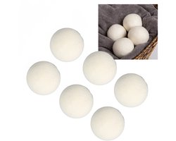 6 stuks Drogerballen – Wasballen – Viltbal – Herbruikbaar – Anti-Statisch – Energiebesparend - 3cm - Wit