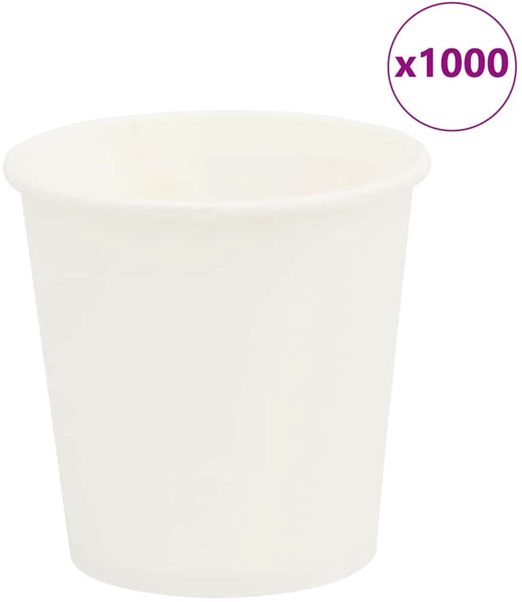 vidaXL - Papieren - koffiekopjes - 1000 - st - 4oz - 100 - ml - wit