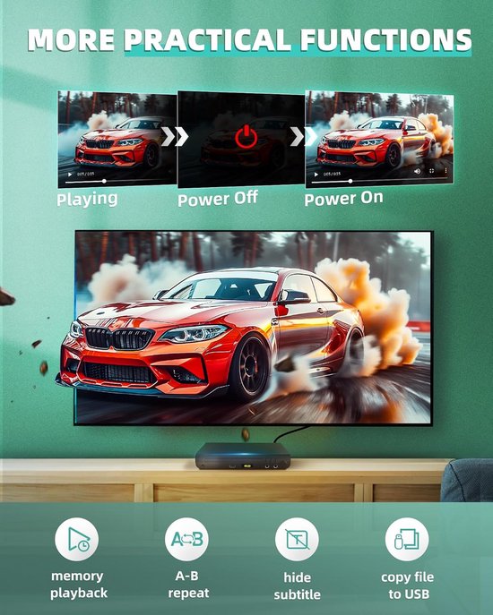 DVD Speler met HDMI - Blu Ray Spelers - Externe DVVD Speler - Media — afbeelding 4
