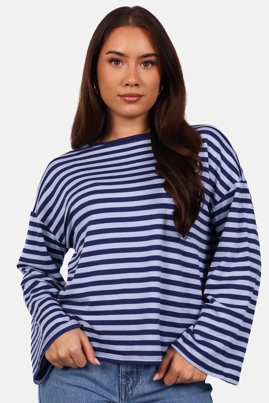 Getdrezzed Top - Maat: S - Gestreepte longsleeve in lichtblauw en blauw