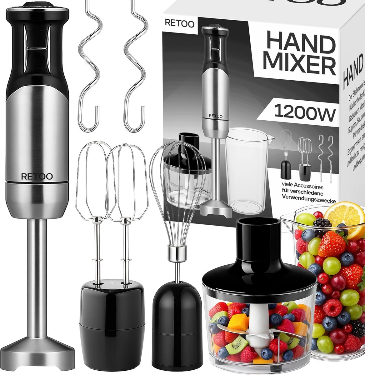 Staafmixer Set - Hakmolen - Groentesnijder - Soepmaker - Keuken