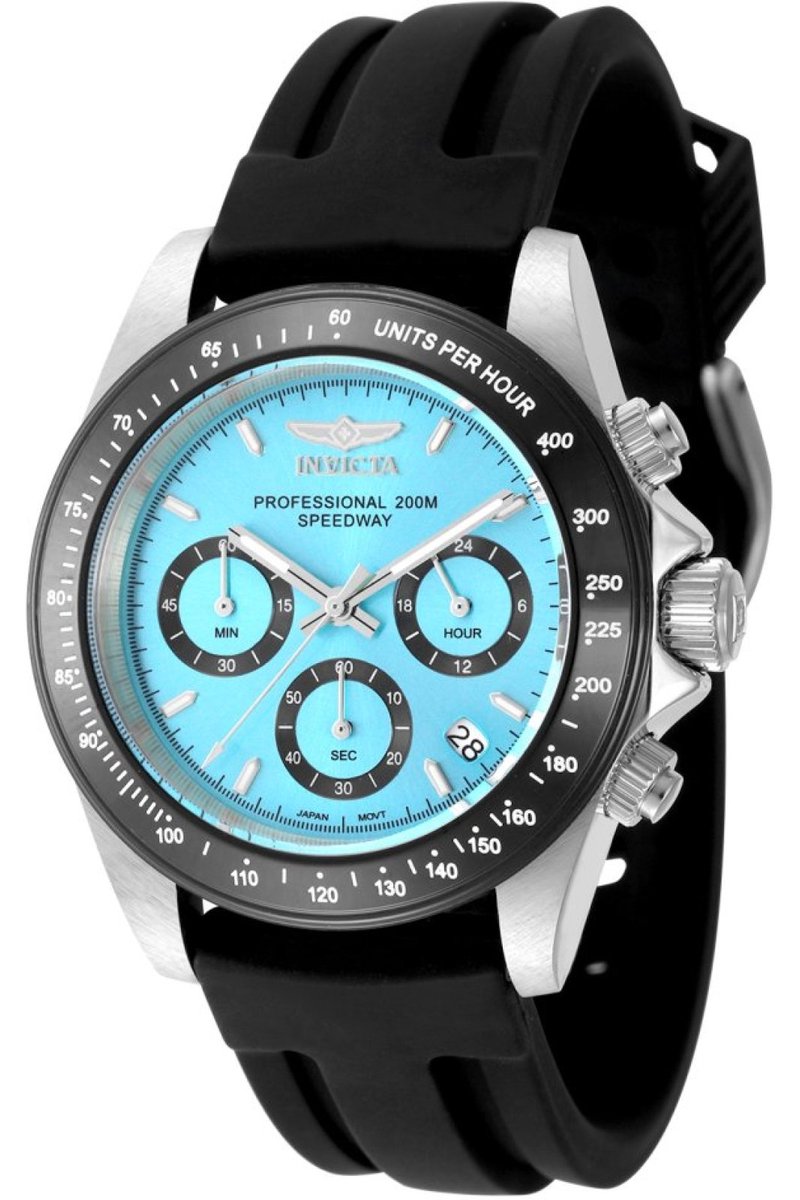 Invicta Speedway 50490 Heren Horloge - Waterdicht - Analoog - Quartz Uurwerk - Roestvrij Staal met blauwe Wijzerplaat - 40mm