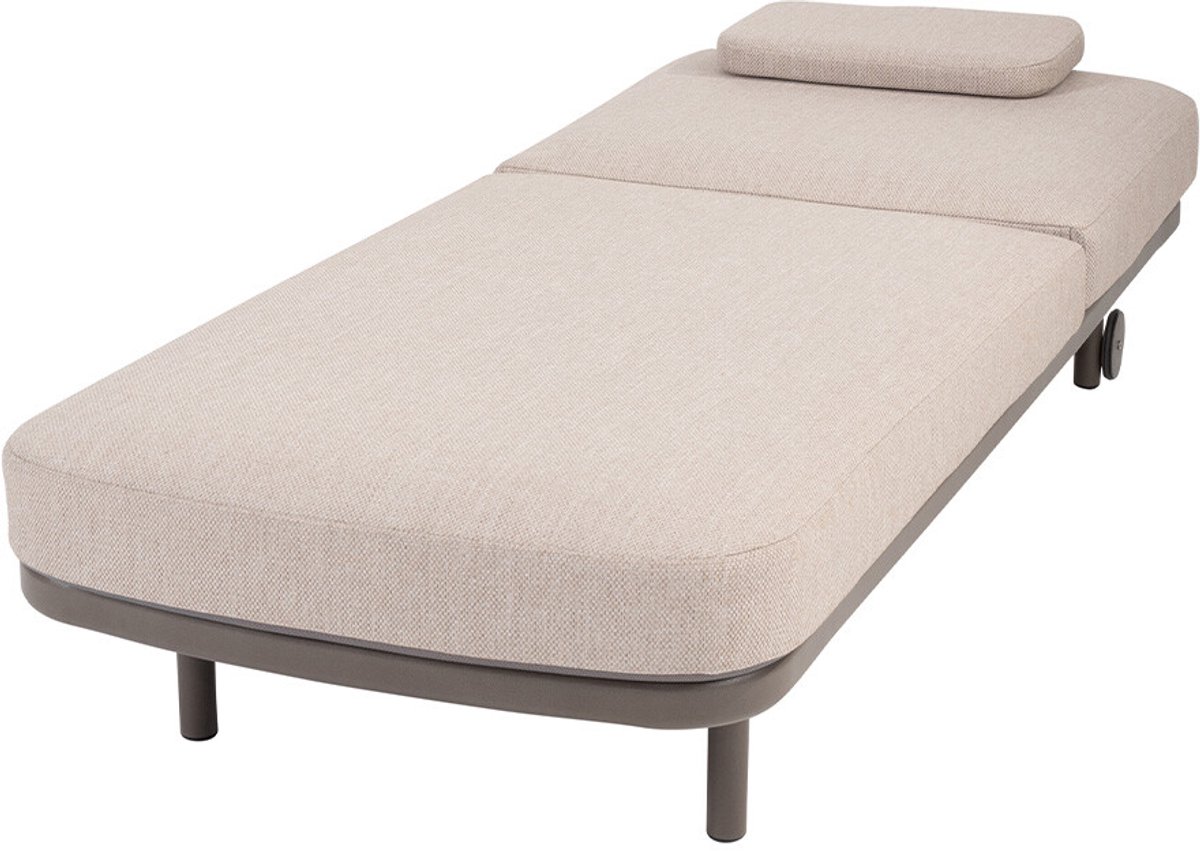 4 Seasons Outdoor Milano bain de soleil avec coussin et appui-tête - terre