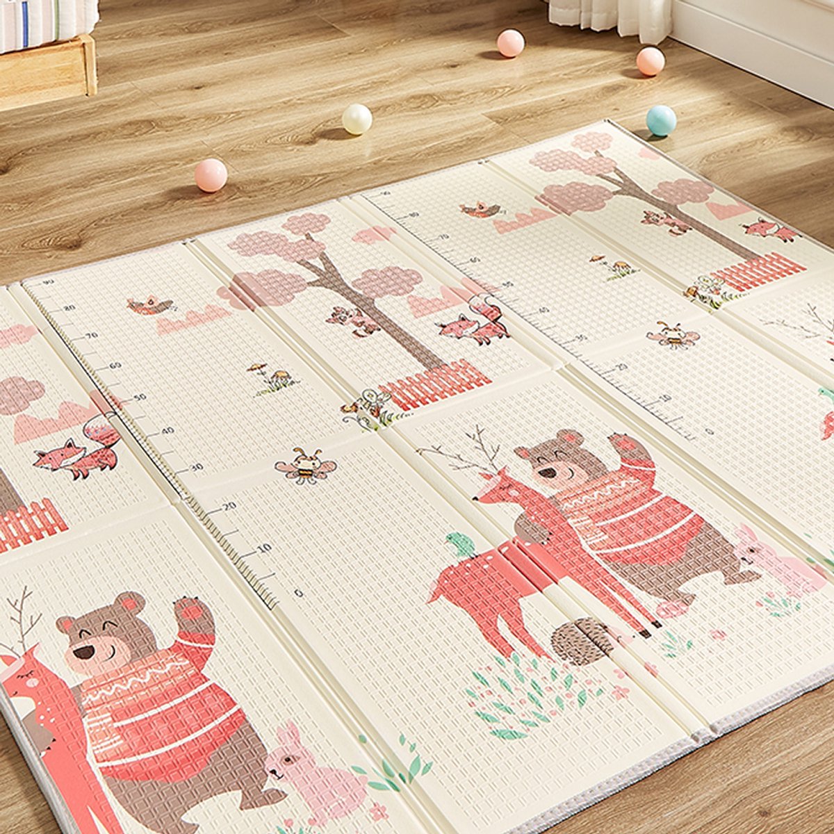 CASABEL Baby Speelmat 180x150cm, Opvouwbare en Waterdichte Babymat met Bospatroon