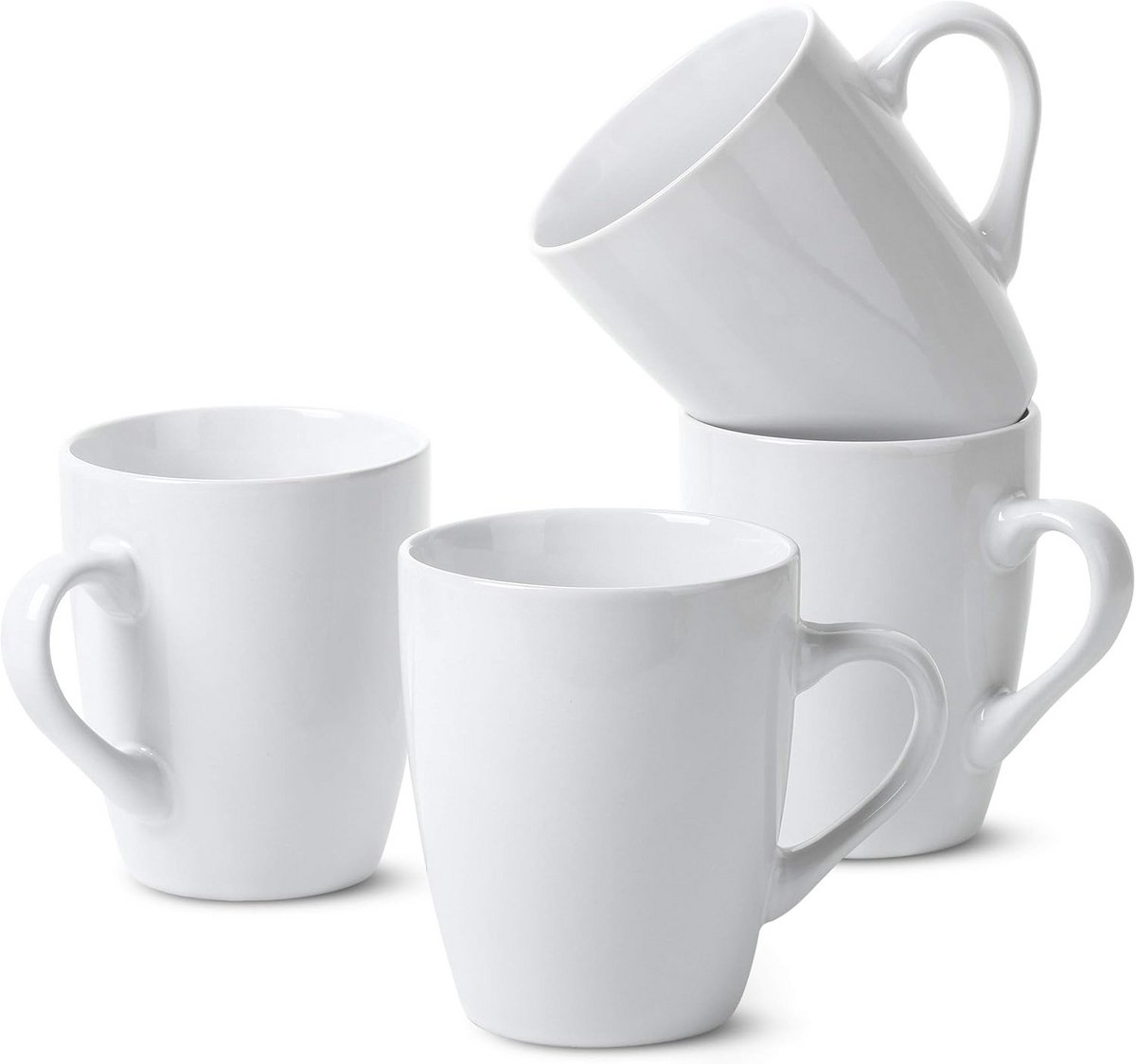 Set van 4 Witte Koffiemokken - Klassiek en Stijlvol Servies