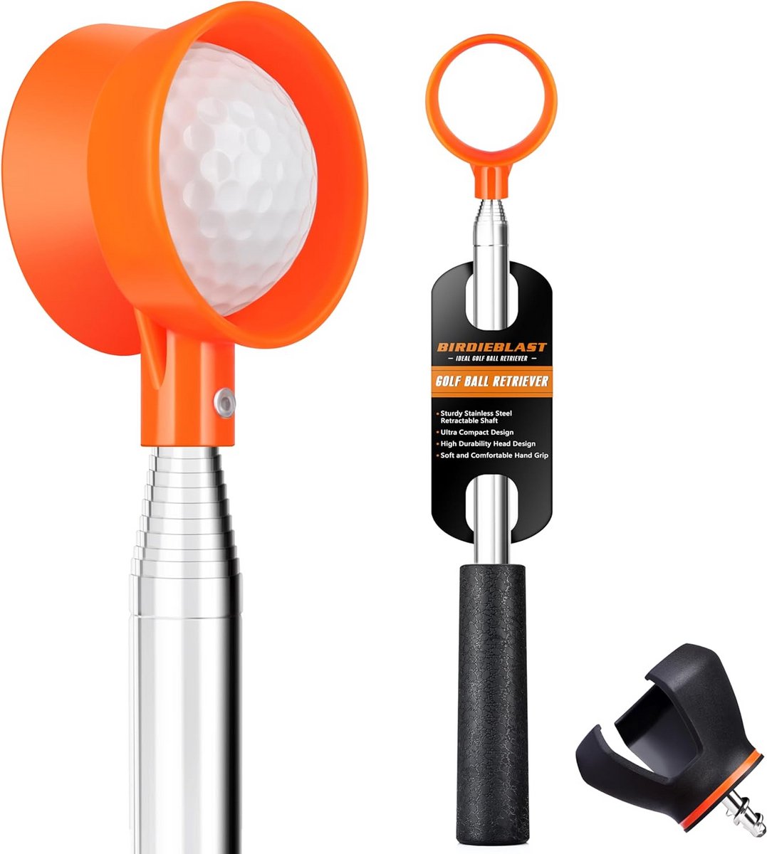 Uitschuifbare Golfbal Zoeker RVS - Diverse Lengtes tot 6.1 Meter Inclusief Putterbalgrijper