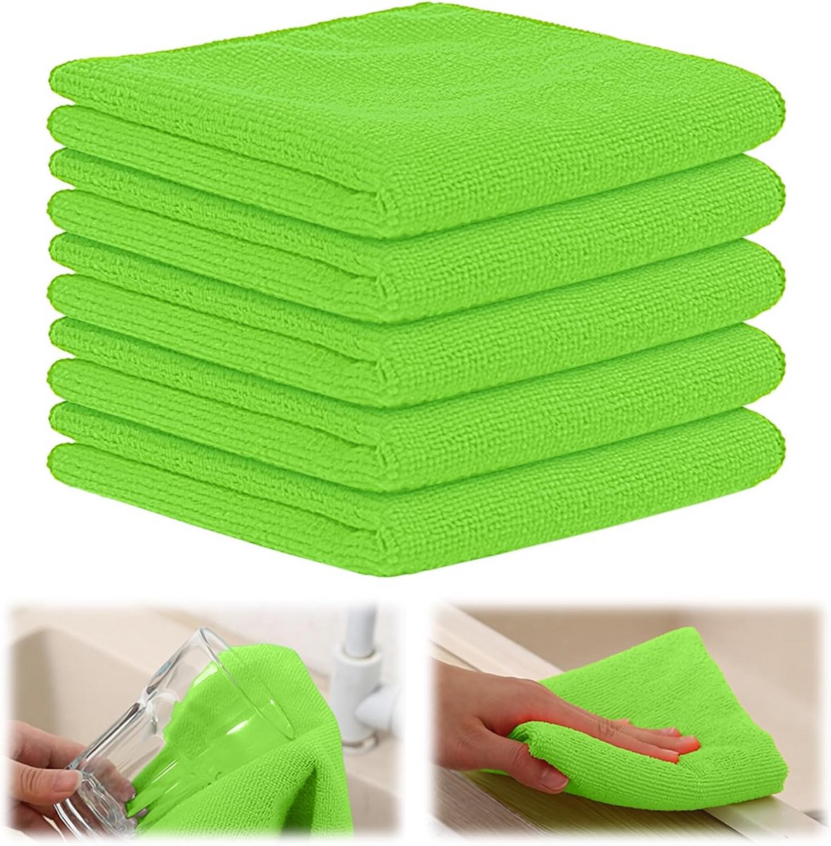 5 Stuks Microvezeldoeken 30x30cm - Super Absorberend en Pluisvrij Schoonmaakdoek