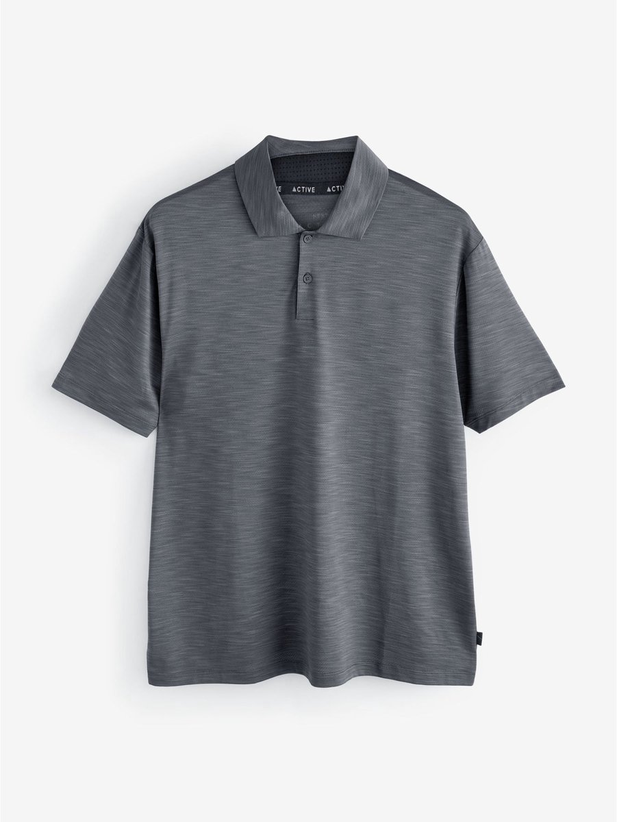 Next - Heren - Active golf trainingspoloshirt van mesh - Grijs