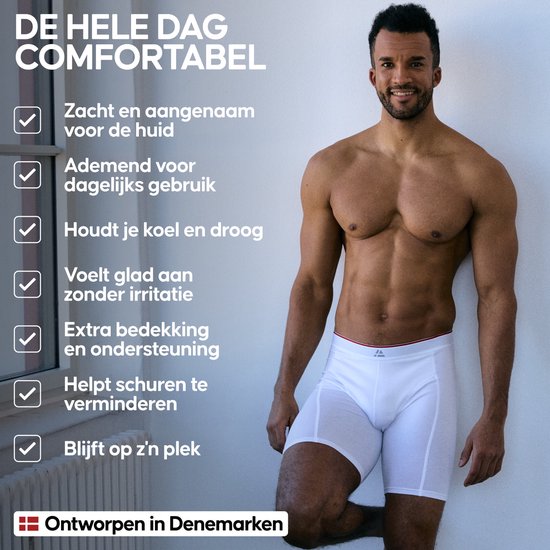 Boxers DANISH ENDURANCE en viscose de Bamboe Extra long pour homme, lot de 6, taille L