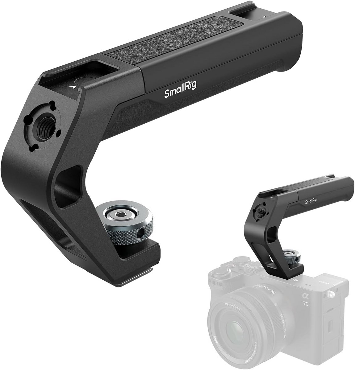 Camera Handgreep - Top Grip - Stabilisatie Filmen - Lichtgewicht Ontwerp - 12.9 cm Lengte - Zwart