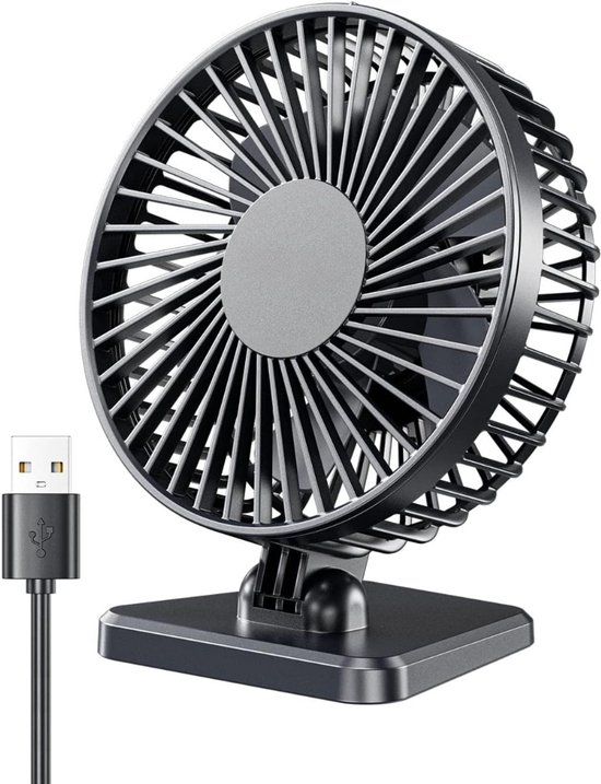 Mini USB bureauventilator stil, 3 snelheden, compact, kantelbaar, voor laptop, werkplek en zomer koeling