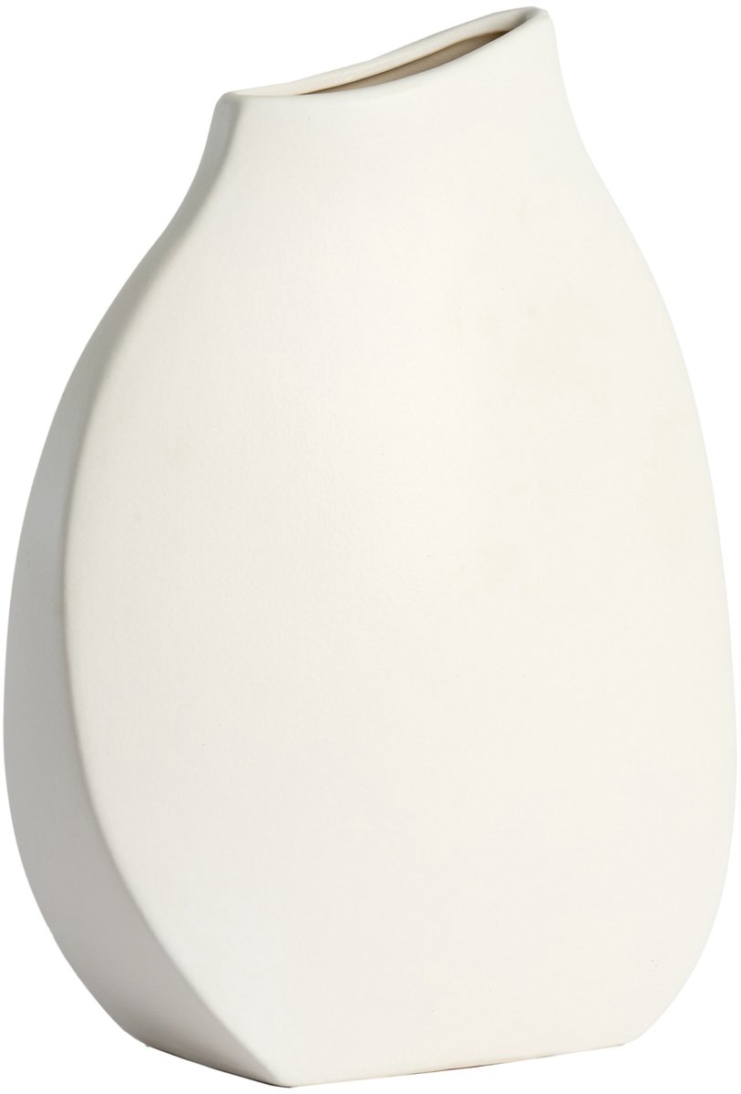 Light & Living Light - Living Vaas Volano - Keramiek - Creme/Wit - 23 x 32 x 9 cm (BxHxD)