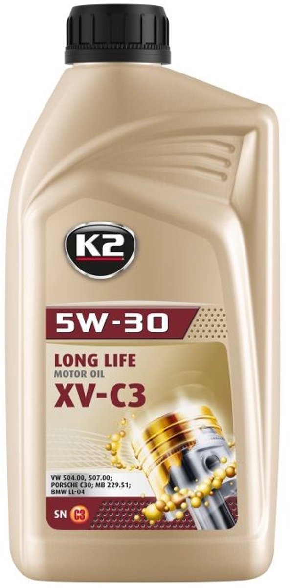 motorolie 5W-30 - synthetische olie 1liter - motor oil - hybride olie - k2