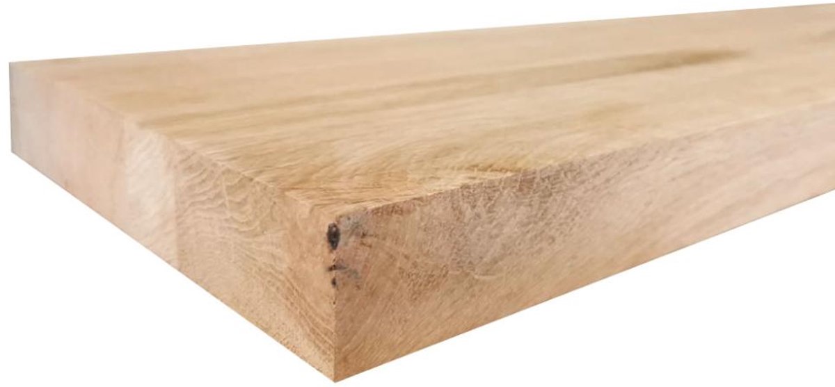 FLE - Wandplank eiken 60 bij 20 cm van 4 cm dik massief hout met rechte randen