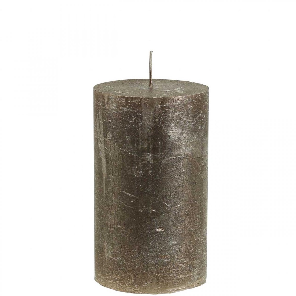 Stompkaarsen, set van 4, effen metallic koperbruin, 70x120mm - Elegant