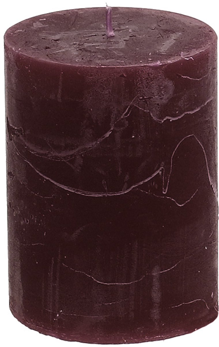 Viana Effen gekleurde kaarsen bordeaux 60x80mm 4st, 4 Stück Rood