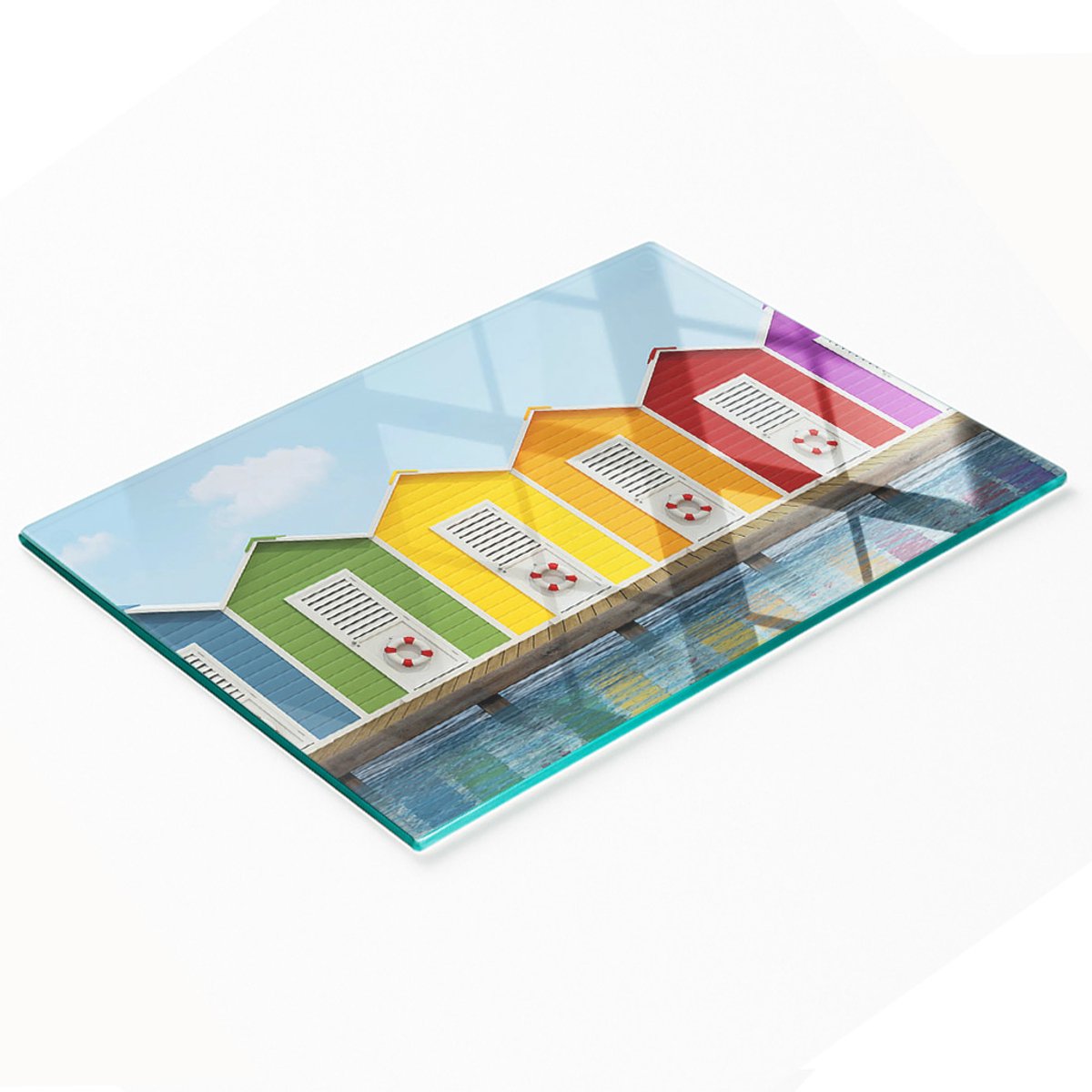 Gehard multifunctioneel decoratief paneel van glas voor strandhuisjes, 80x52 cm