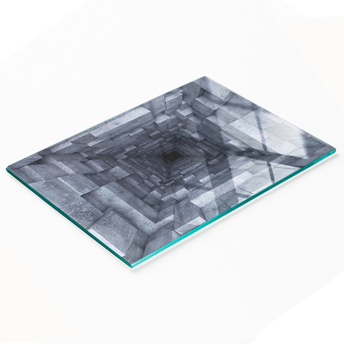 Multifunctionele decoratieve keukenplank van gehard glas, tunnelvormig, 80x52 cm