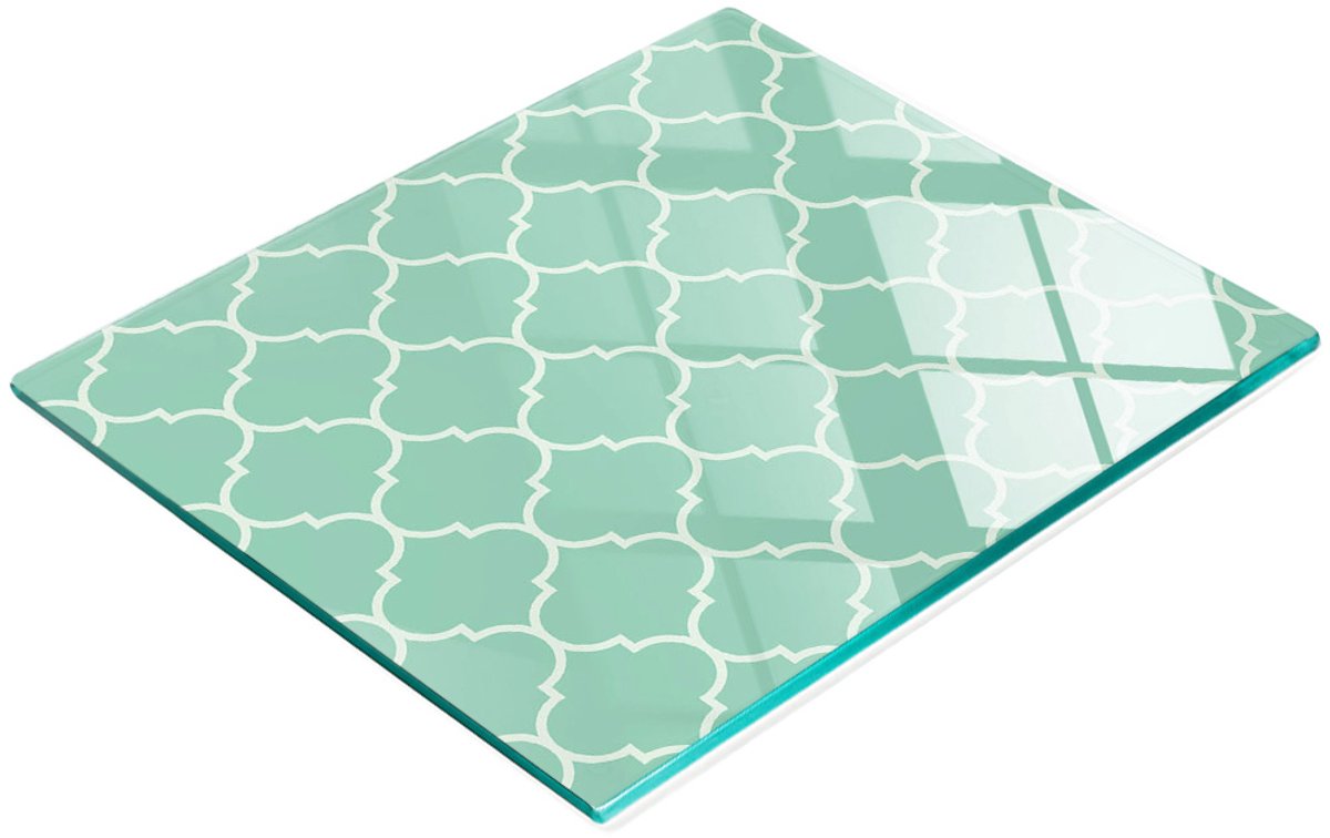 Decoratieve glazen snijplank met Marokkaans patroon, 60x52 cm