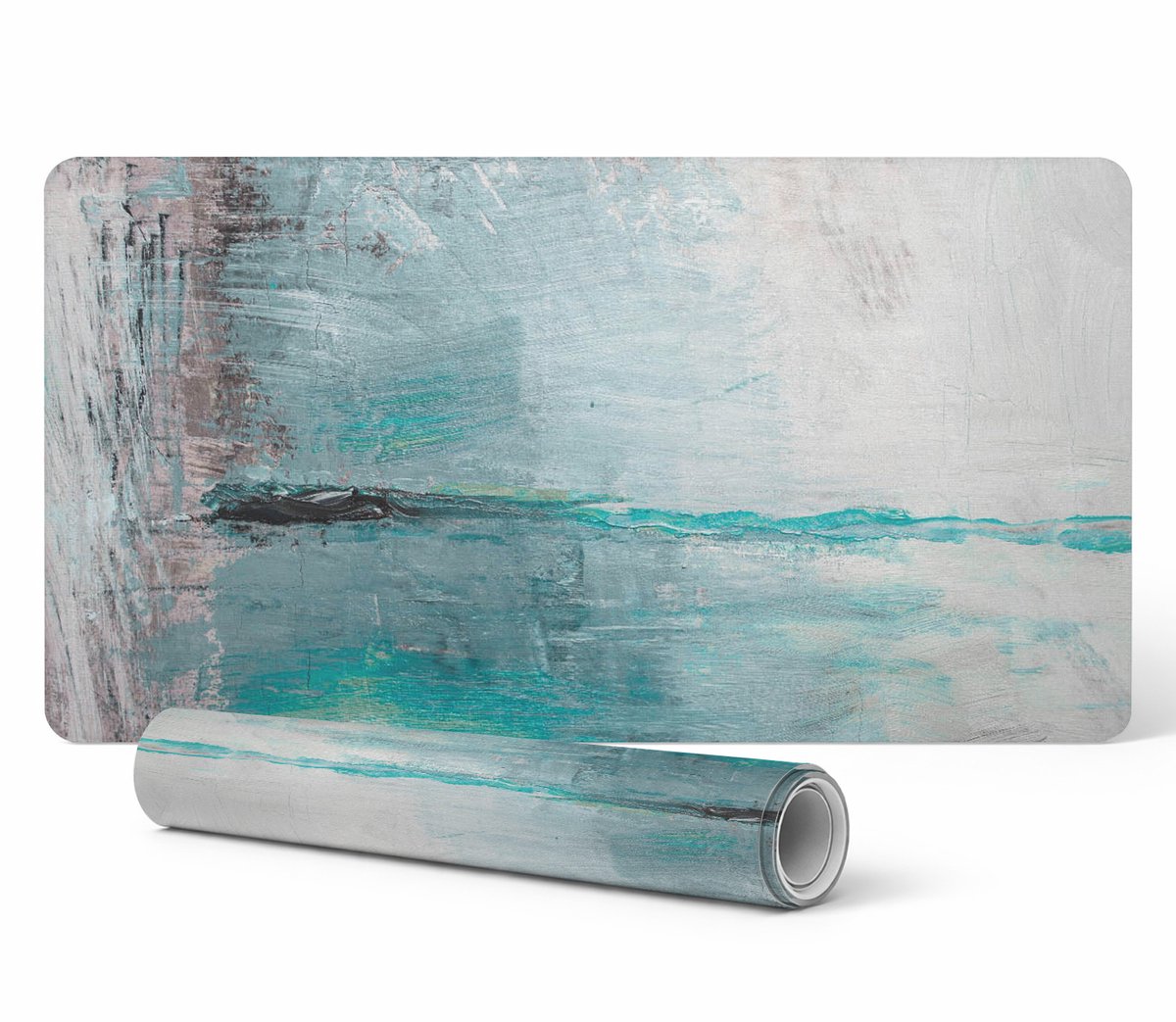 Gaming beschermmat voor toetsenbord en muis, abstract mistmotief, 90x45 cm
