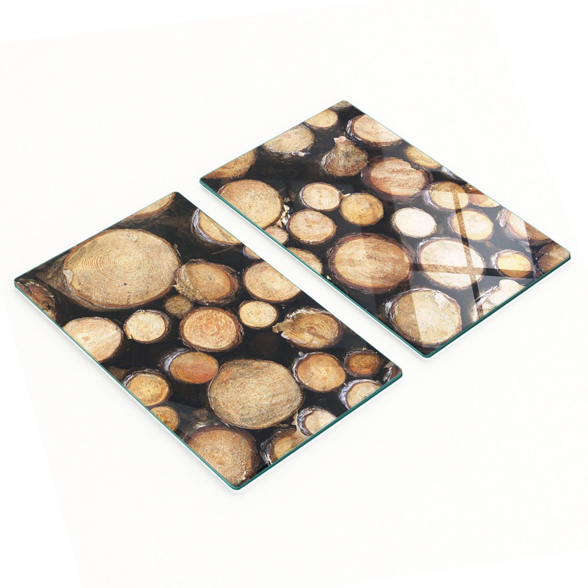 Decoratieve serveerplanken van glas voor snacks, in de vorm van een boomstam, 2x30x52 cm
