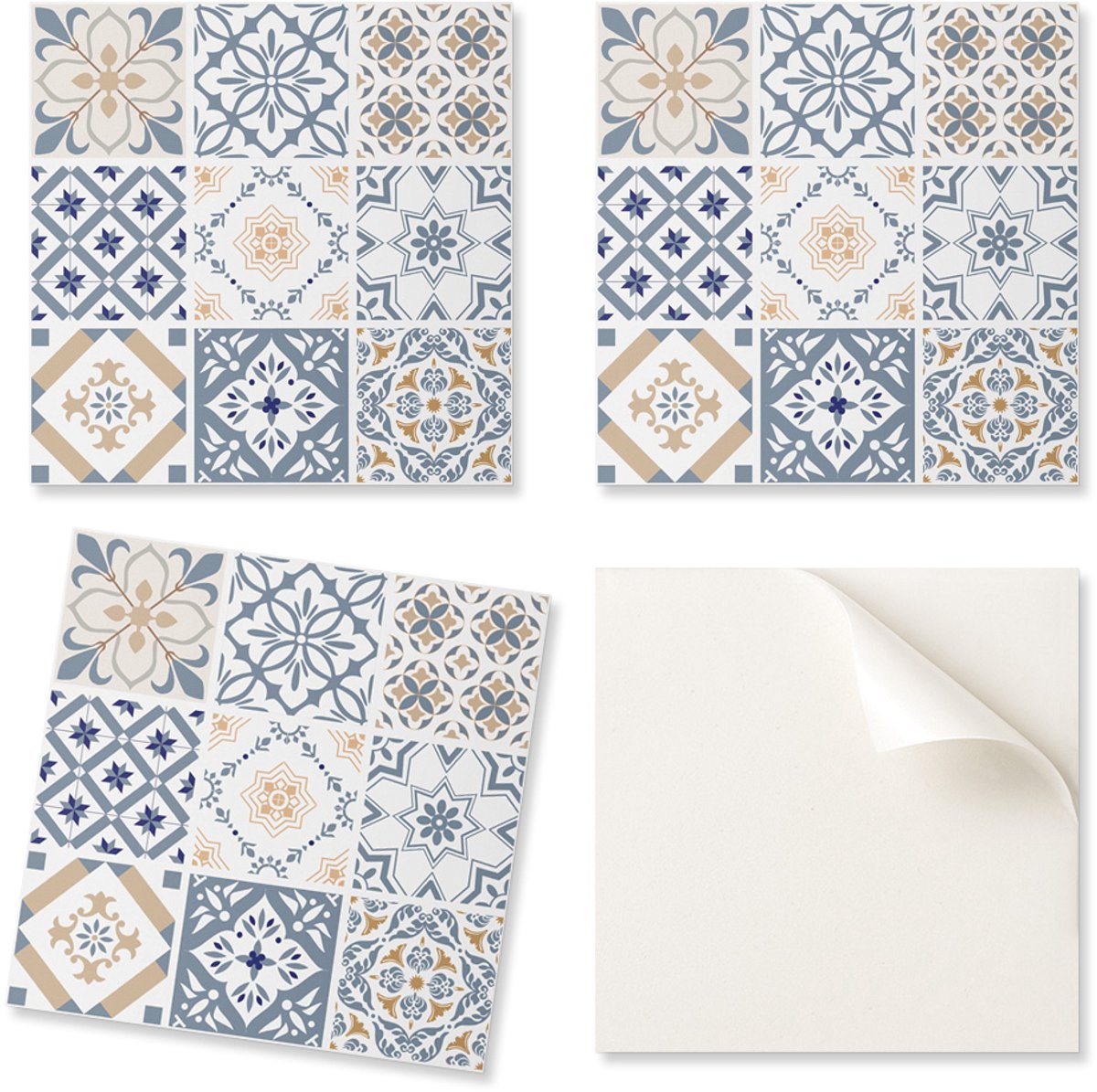 Vinyltegels met decoratieve mozaïekpatronen in ruitpatroon voor keuken of badkamer, 9x30x30 cm