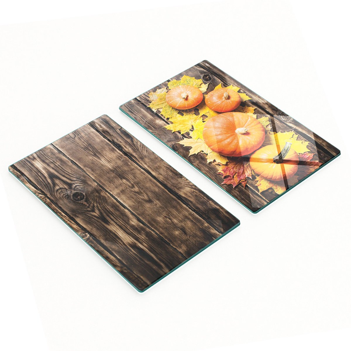 Decoratieve glazen serveerplanken voor snacks, pompoenen, bruin, 2x30x52 cm