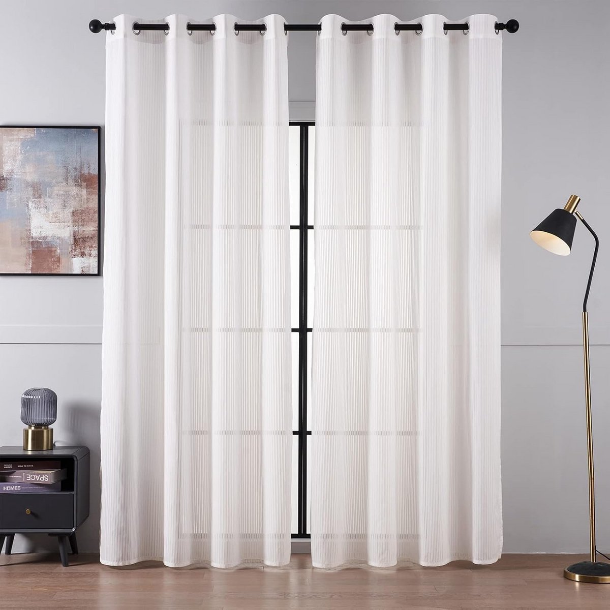 Gordijn Panelen - Decoratieve Stof - Woonkamer Decoratie - Streepjes Patroon - 140x245 cm