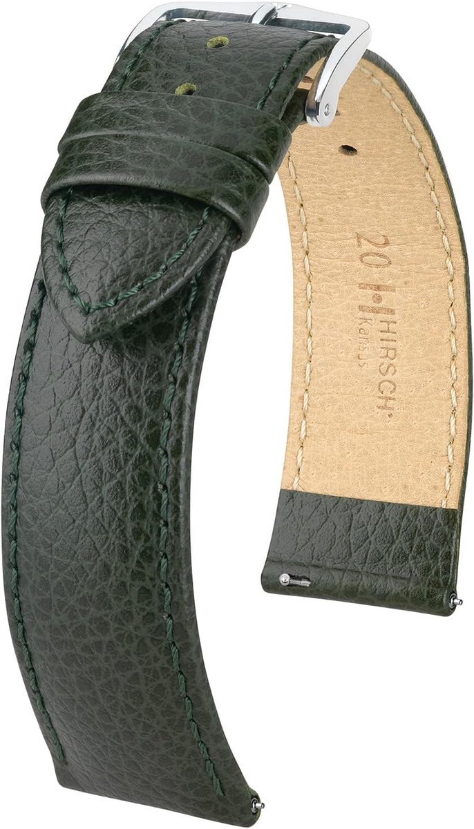 Luxe Horlogeband Echt Kalfsleer met Buffelreliëf - Unisex - Eenvoudig te Verwisselen