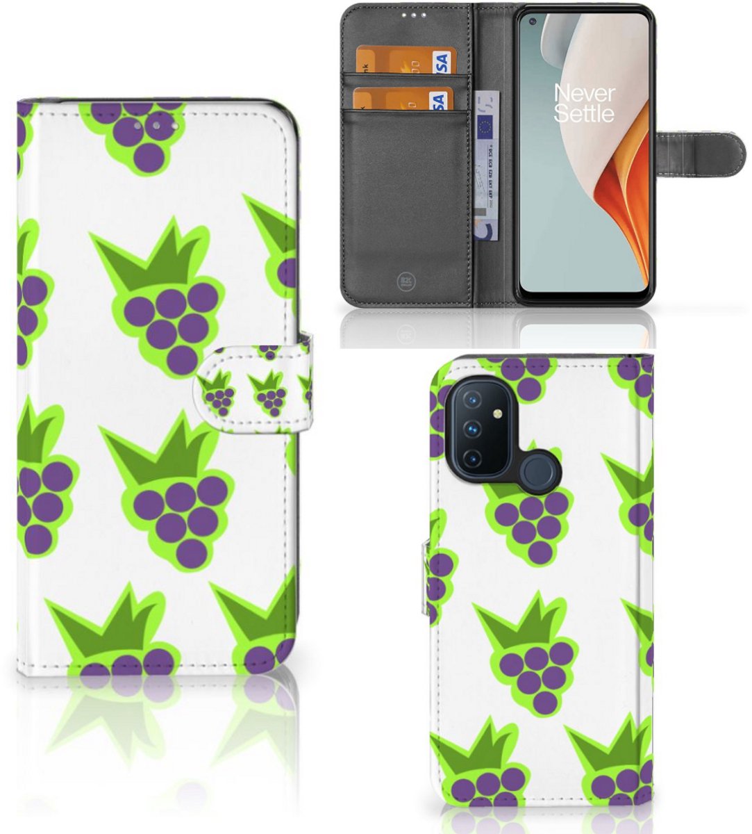 Boekhoesje voor OnePlus Nord N100 Book Cover Druiven