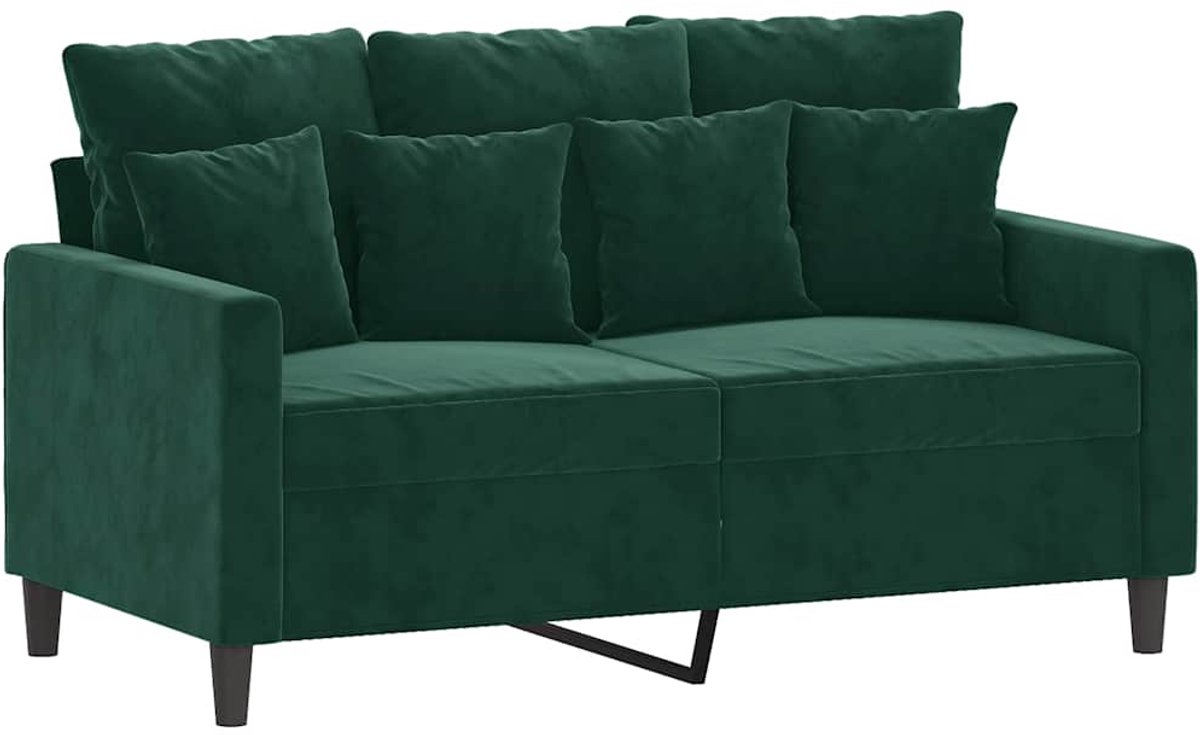 vidaXL Tweezitsbank - 120 - cm - fluweel - donkergroen