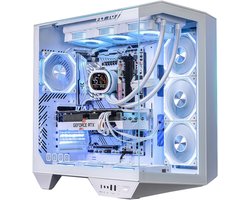 Volledige tower ATX Gaming PC-behuizing met panoramisch gehard glas en 4 ARGB-ventilatoren