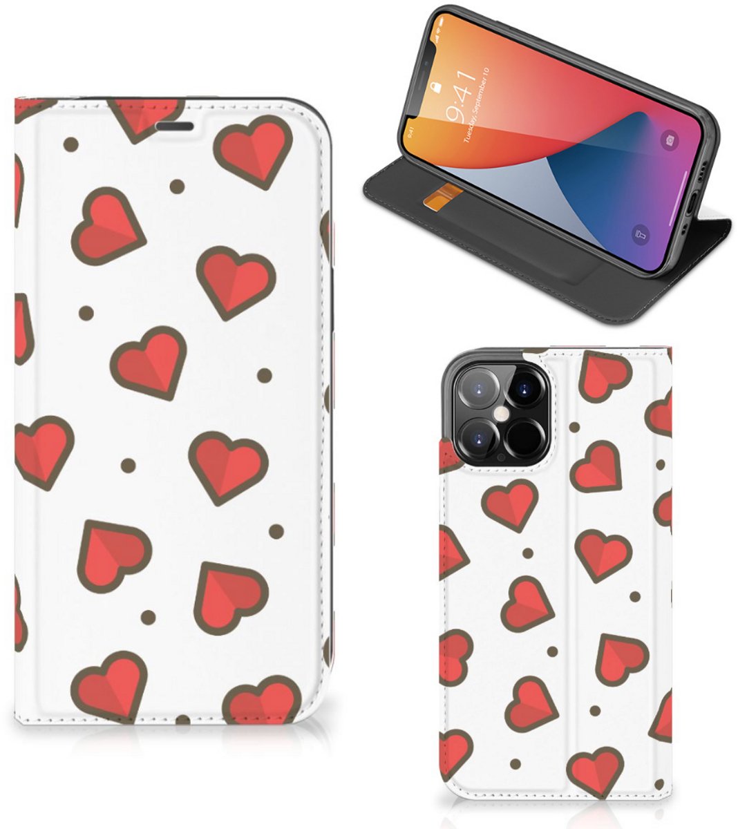 iPhone 12 Pro Max Hoesje met Magneet Hearts