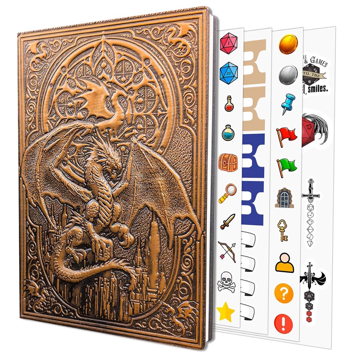 DnD Notitieboek met 3D Drakenontwerp - Campagnedagboek en Karakter Tracker voor Dungeons & Dragons