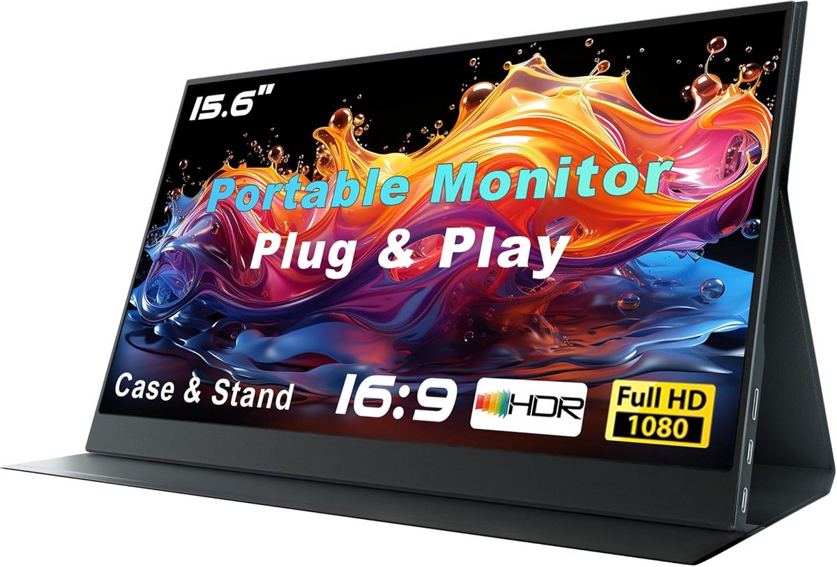 Draagbare Monitor 15,6 Inch - FHD 1080P Externe Tweede Scherm voor Laptop en Gaming