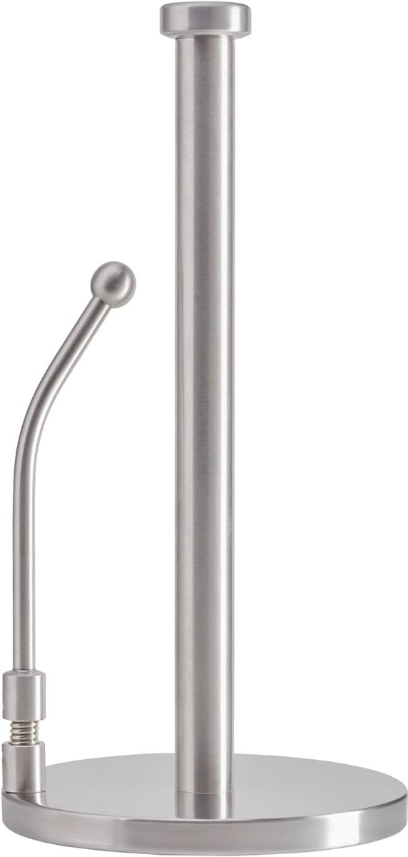 Stevige Vrijstaande Keukenrolhouder RVS - Geborsteld Staal - 34 cm Hoog
