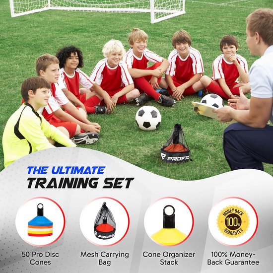 Set van 50 Professionele Sport Oefenkegels met Draagtas en Trainingsboekjes van Merkloos — afbeelding 4