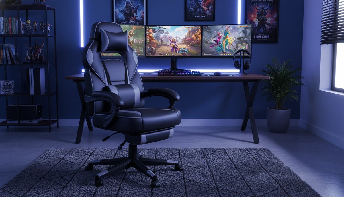 Bureaustoel Casa Velluto ErgoRelax Pro – Ergonomische Bureaustoel met Voetensteun, Verstelbare Rugleuning 90–135°, Hoofdsteun & Lendensteun, Hoogte Verstelbare Gaming/PC Stoel, 360° Draaibare Kantoorstoel tot 150 kg – Zwart/Grijs