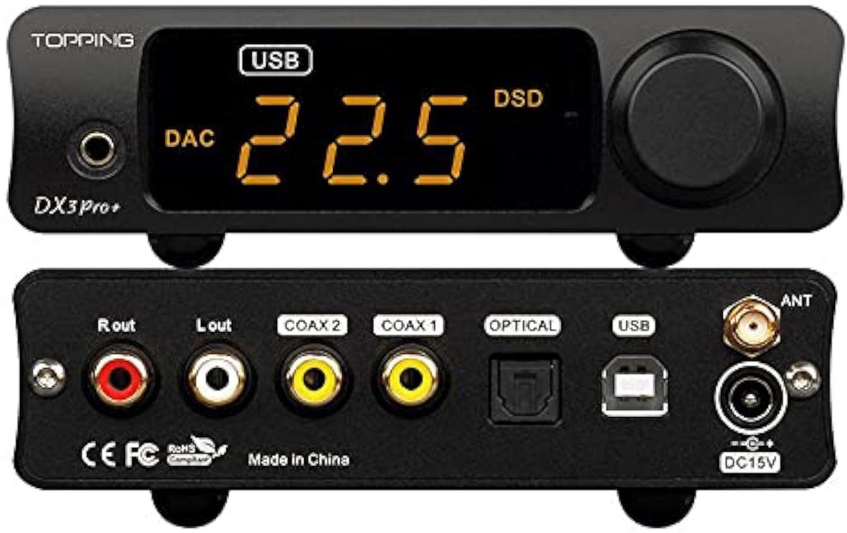 Bluetooth Audio Decoder en Versterker met DSD512 ondersteuning