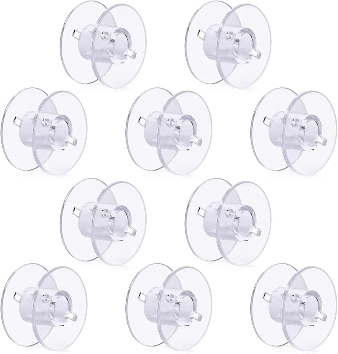 Universele kunststof naaimachinespoelen - 10 stuks transparant