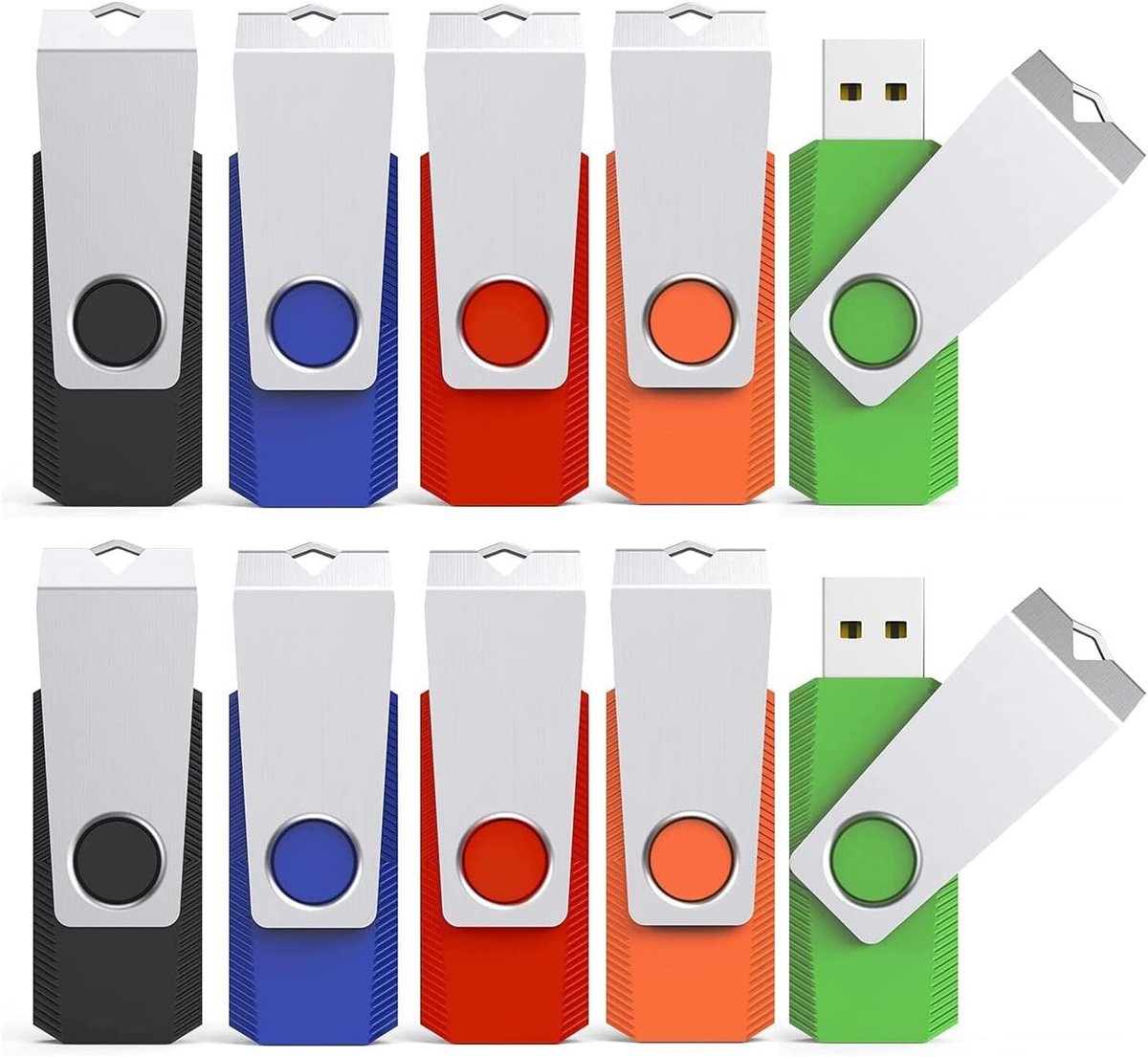 USB Flash Drive 64GB - Pack van 10 - Draagbare Geheugenstick met USB 2.0