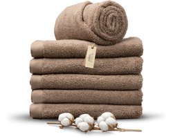 Miss Towels 70x140 Handdoeken Set 6st. - 5 sterren Hotelkwaliteit - Badtextiel - Luxe Badhanddoeken - Zachte Badlakens - Kastanje Bruin