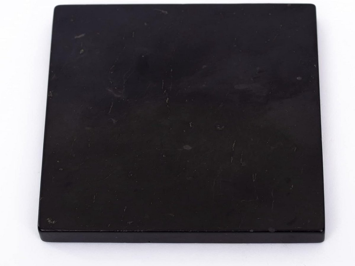 Gepolijste Shungite Plaat Tegel 100x100 mm voor Genezing en Bescherming tegen EMF