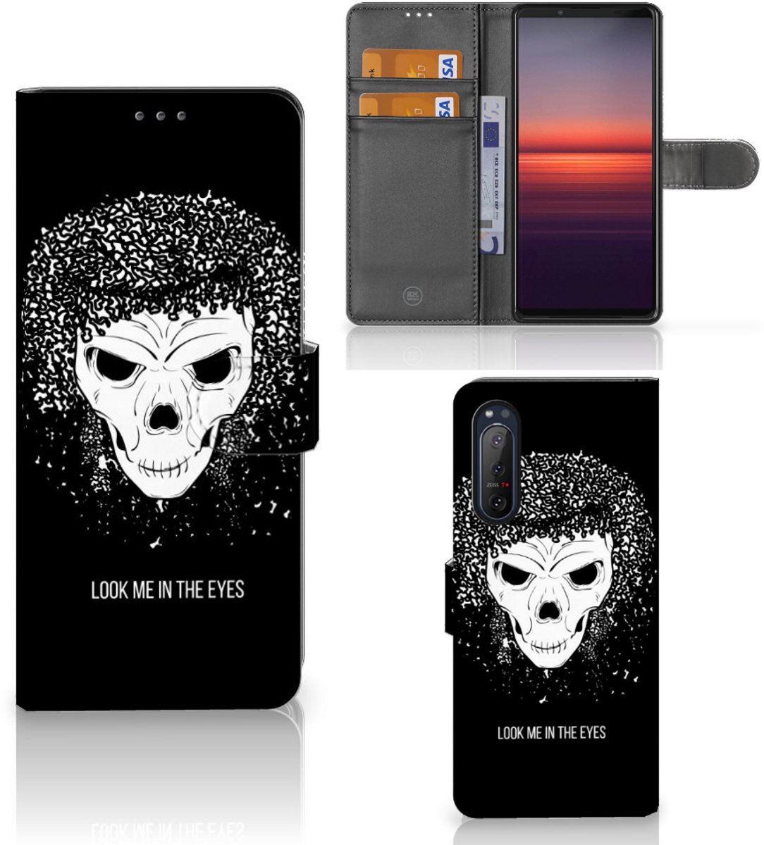Telefoonhoesje met Naam Sony Xperia 5II Skull Hair