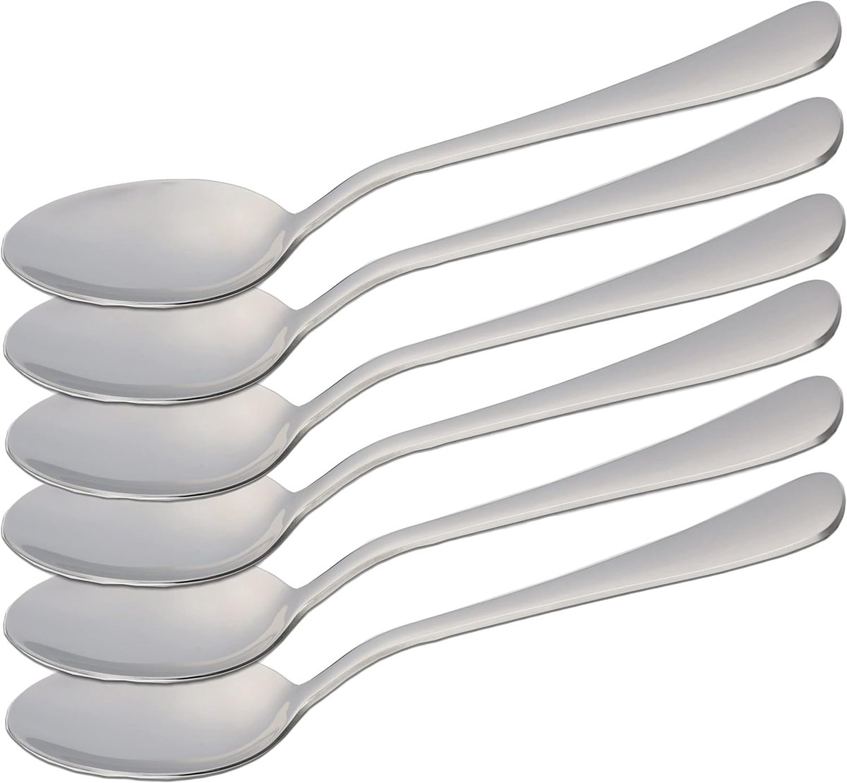 Set van 6 soeplepels van roestvrij staal - 20 x 4,4 cm