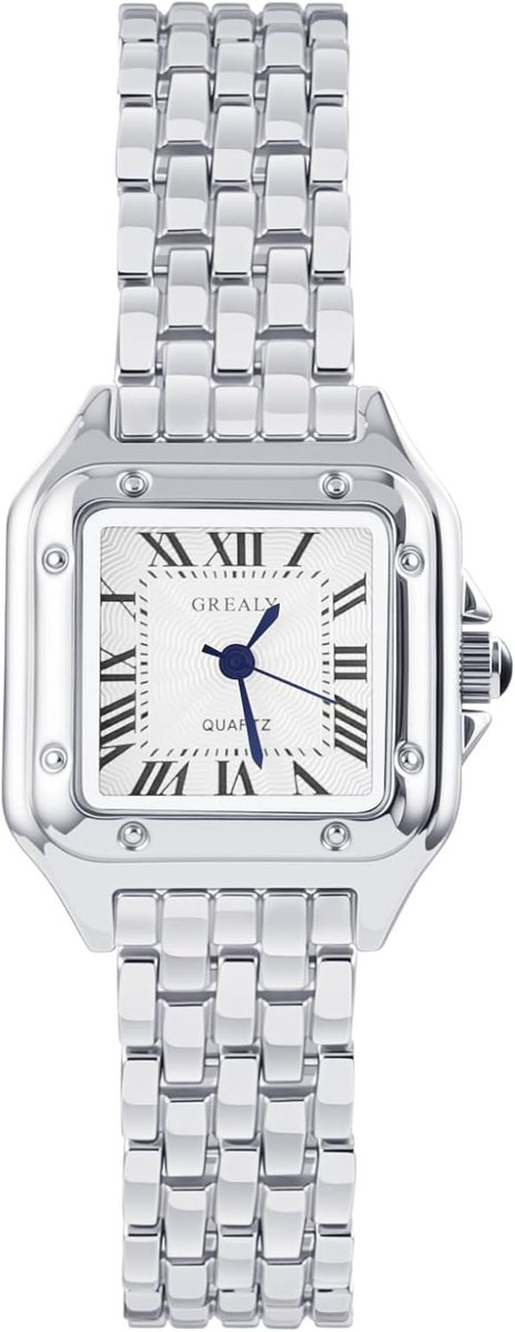 Dames Horloges - Vierkante Vintage Armbanden met Rechthoekige Kast en Romeinse Wijzerplaat