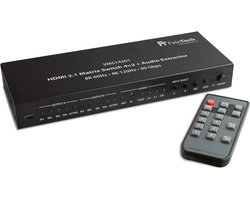 HDMI 2.1 Matrix Switch 4 x 2 Schakelaar voor 4K 120Hz en 8K Ultra HD